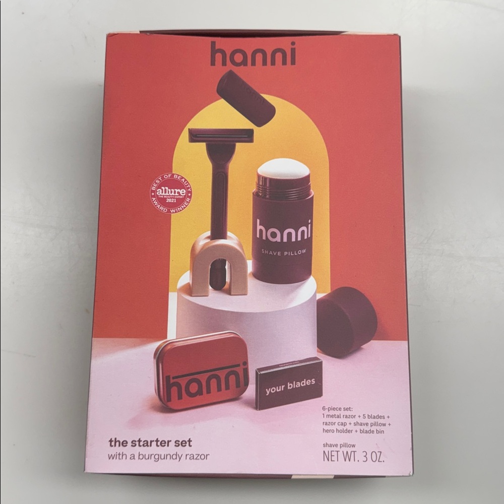NWT hanni Pink & Burgundy Shave Set with Shave Pillow